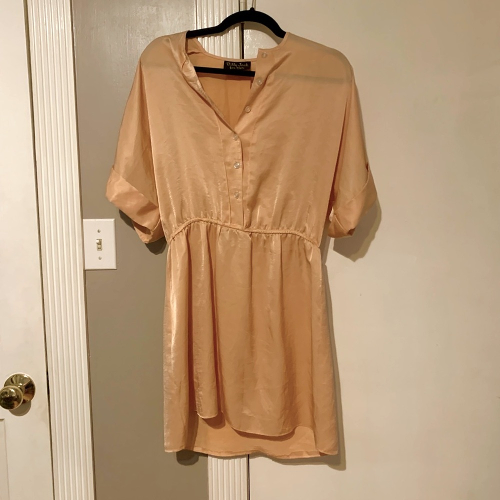 OS Peach Satin Dress